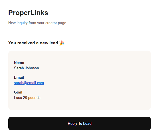 Example ProperLinks page